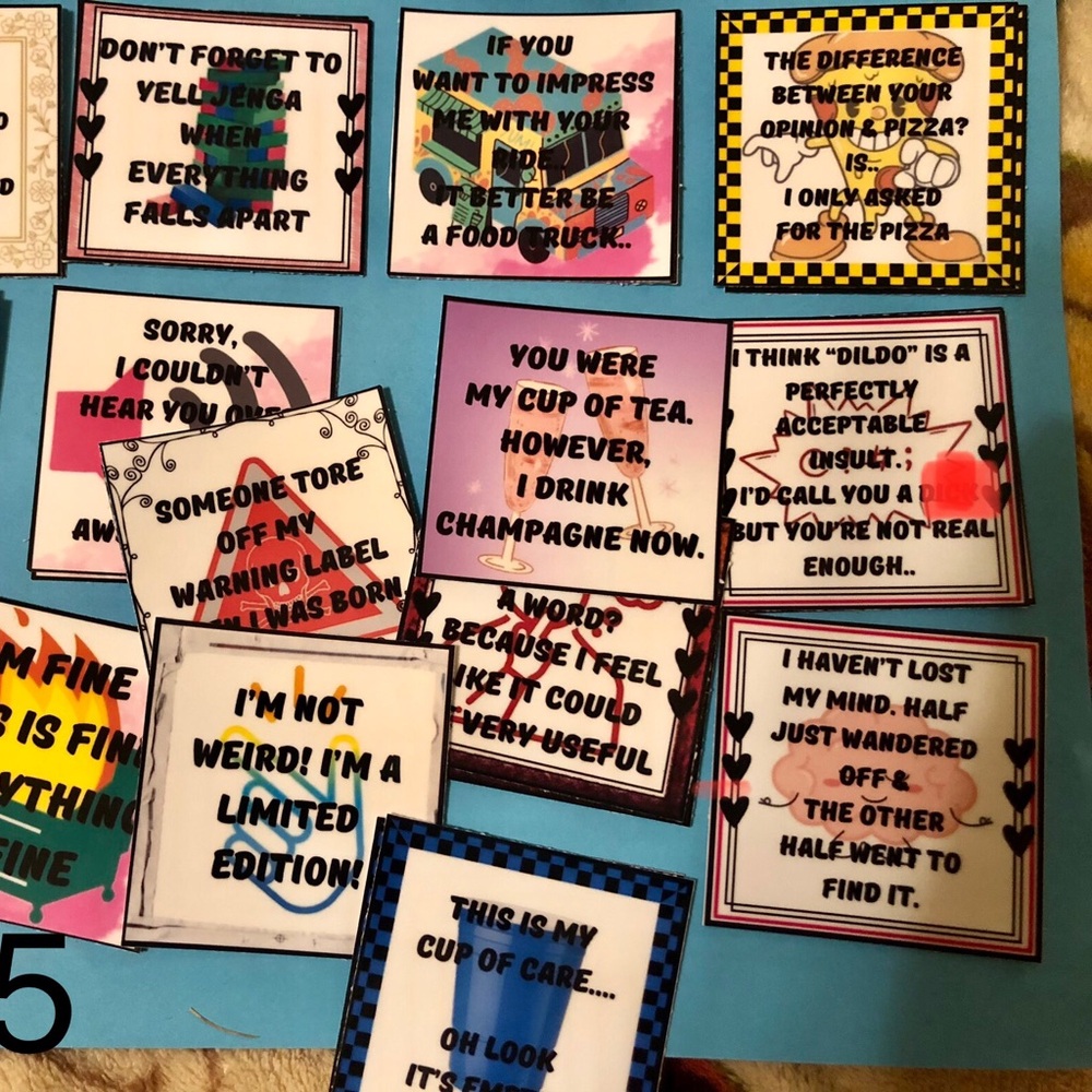 25 Vinyl Stickers snarky/ornery sayings for phones, water bottles, gifts crafts